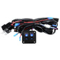 LED light strip wiring harness with fuse, black 2-key switch panel and bundled wires