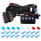 LED light strip wiring harness kit with fuse and black 4-key switch panel, wiring connectors