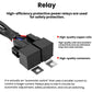 Black 12V LED light strip control relay with wiring leads and two mounting tabs