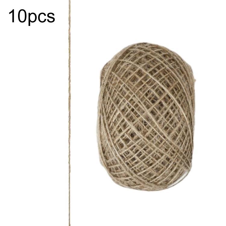 Set of hemp rope spools, tan hand-woven coil yarn ball for DIY decoration
