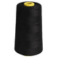 Polyester sewing thread spool, black color, fine thread wound on a spool