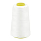 Polyester sewing thread spool, white color with yellow core, fine thread roll