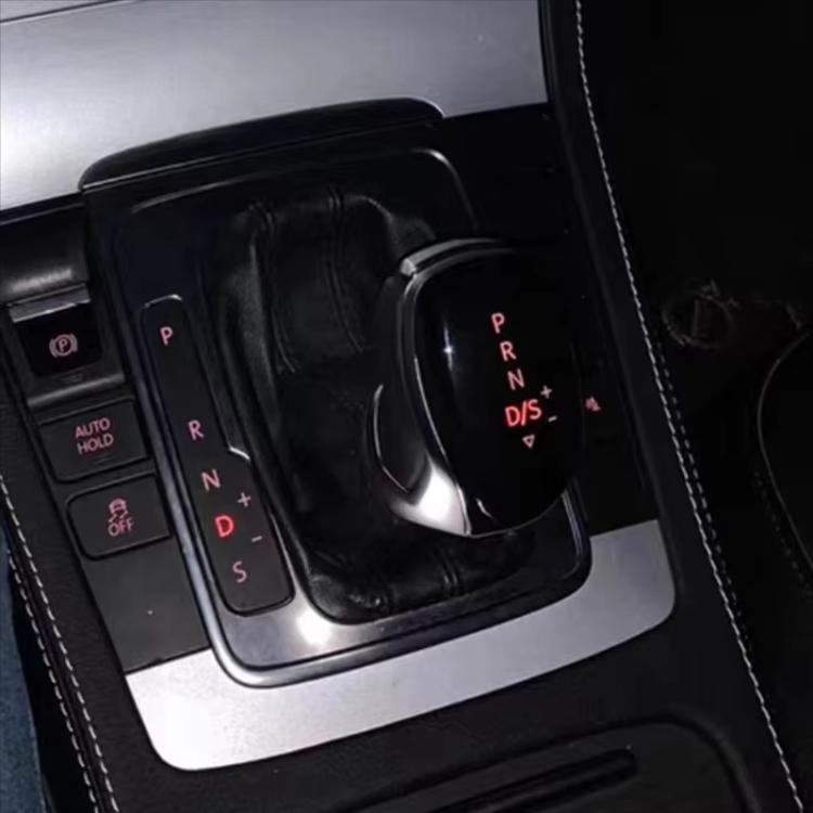 Installed illuminated LED gear shifter knob with red-lit P, R, N, D/S indicators