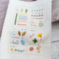 Close-up embroidery stitch book page with colorful stitch patterns and motifs