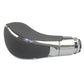 Car leather gear shift knob with black perforated cover and chrome side trim