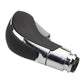 Car leather gear shift knob with black cover and shiny chrome shift stem