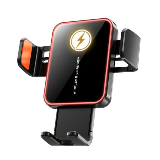 SD15 15W Electric Auto-Clamping Car Air Vent Mount 3-Axis Linkage Phone Wireless Charger With Ambient Light, SD15