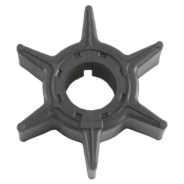 Black water pump impeller with four blades and central hub opening