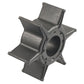 Dark gray water pump impeller with curved blades and circular hub