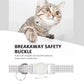 Gray pet cat tracker collar with circular GPS tag and bell charm on a cat