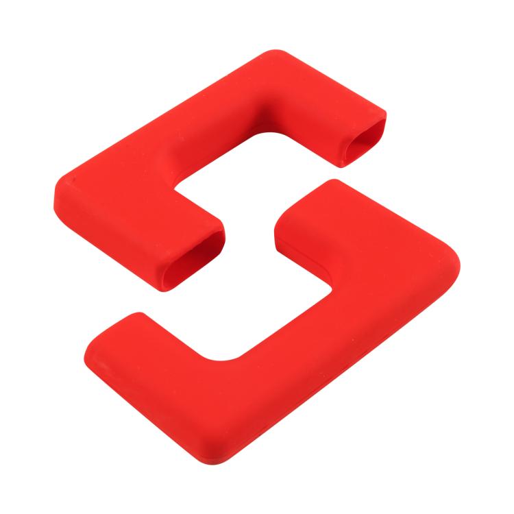 Red trailer hitch cover for Tesla Cybertruck, bold interlocking chevron shape