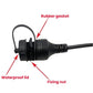 Waterproof USB extension cable connector with rubber gasket, waterproof lid, and nut