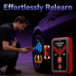 Red TPMS Bluetooth connector device with indicator icons and control buttons