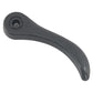 Dark gray curved car seat adjustment handle with screw hole detail and mounting base.