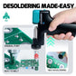 Desoldering gun heating tip over circuit board with suction base
