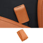 Orange leather car seat belt buckle protector cover for car seat belt buckle.