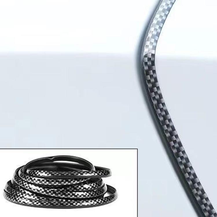 Black carbon-fiber patterned car door anti-scratch protection strip, roll bundle