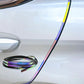 Colorful iridescent car door edge protection strip with rainbow finish