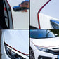 Red trim car door protection strip installed along door and fender edges