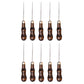 Leather piercing awl with dark gourd-style handle and straight metal needle, multiple