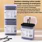 Stacked boxes of disposable cotton swabs with black spiral tips and loose swab