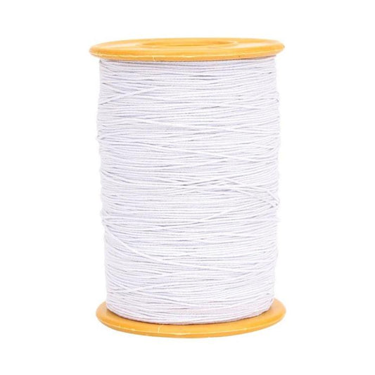 White sewing elastic cord spool with core-coated stretch thread