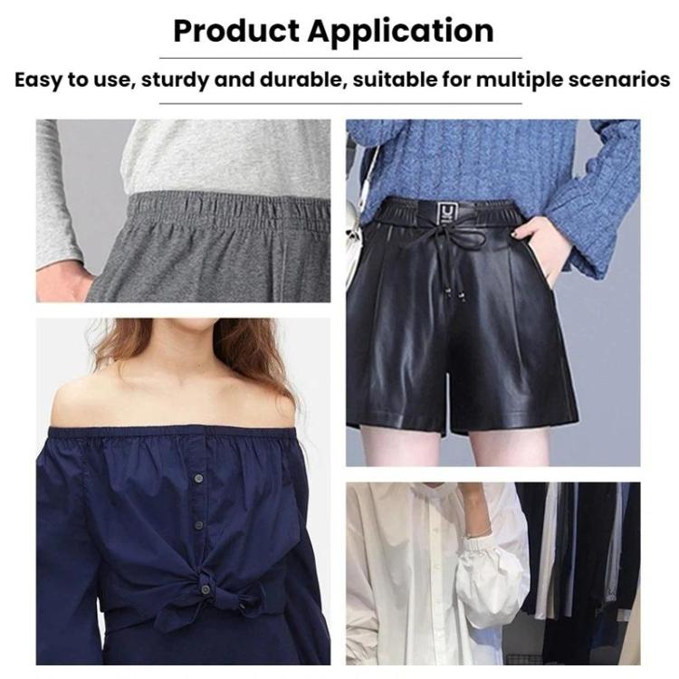Elastic waistband tape application on gathered waistlines for shorts and dresses