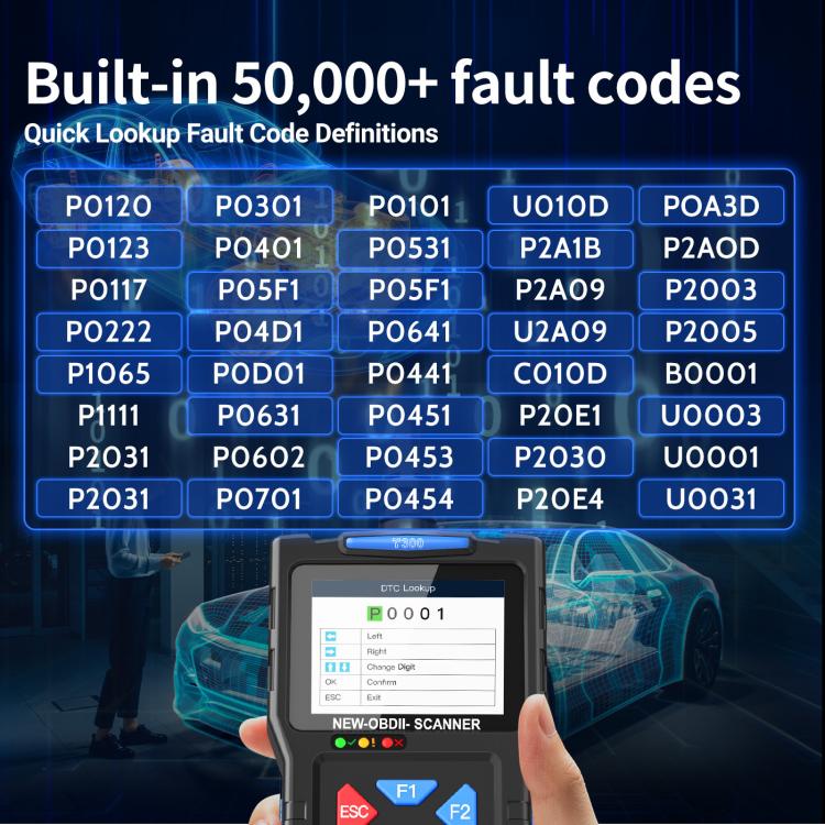 OBD2 Car Diagnostic Tool Battery Fault Scanner