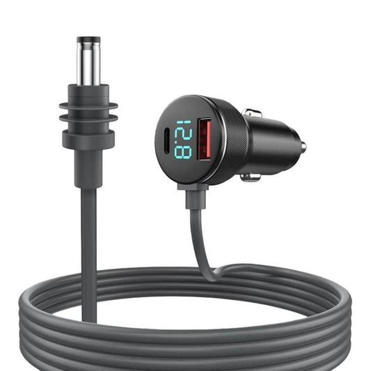 FSJ-089 163W For Starlink Mini Digital Display Waterproof Car Charger DC Power Cigarette Lighter, Black 3m, Black 5m, Grey 3m, Grey 5m