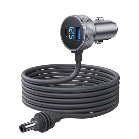 FSJ-089 163W For Starlink Mini Digital Display Waterproof Car Charger DC Power Cigarette Lighter, Black 3m, Black 5m, Grey 3m, Grey 5m