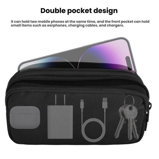 Double Phone Waist Bag 2-Cellphone Fanny Pack For Hiking Running Travel