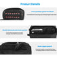 Black zippered messenger bag with elastic inner pocket and outer compartment