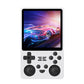 Handheld game console with 4-inch IPS screen, white body and dual thumbsticks