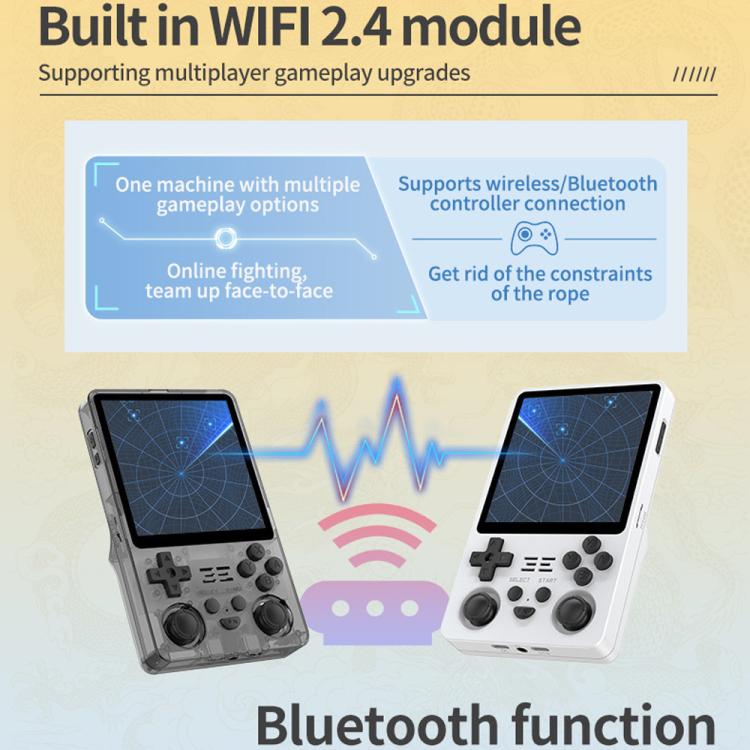 Two portable handheld consoles showing wireless connectivity between screens and controls
