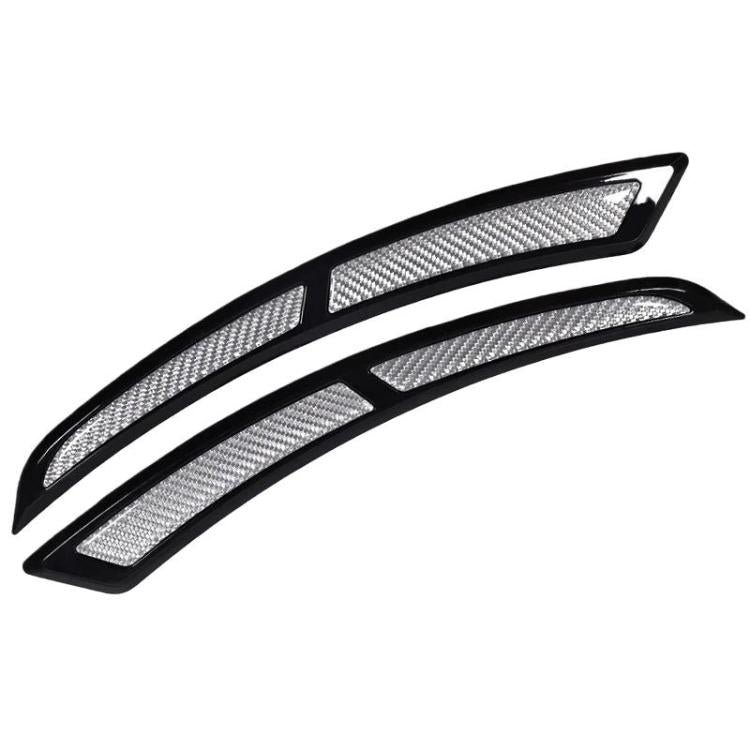 Two-piece wheel arch anti-scratch strip stickers with silver insert panels and black outer trim