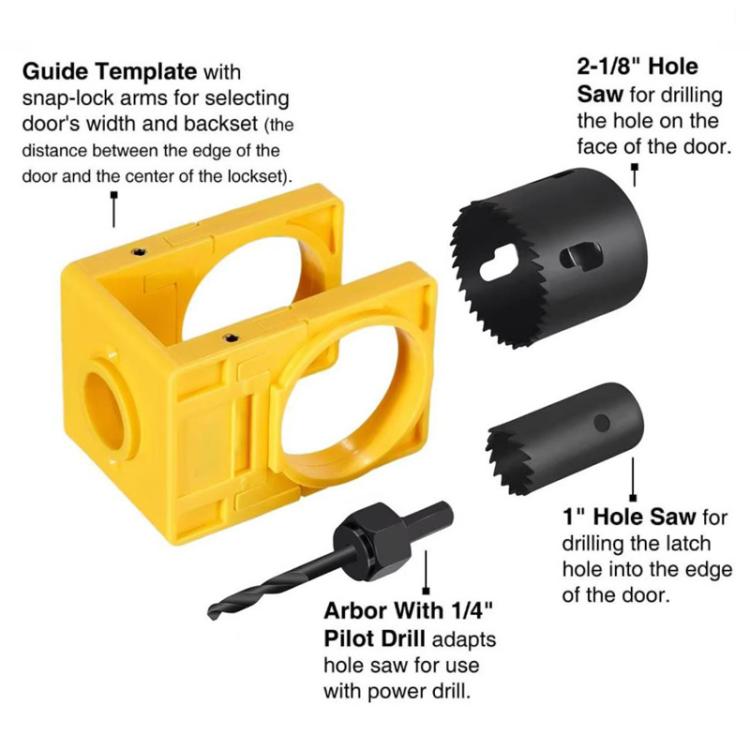 Ball Lock Hole Saw Auxiliary Drilling Tool For Wooden Doors