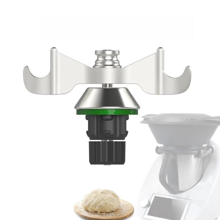 Replacement butterfly whisk kneading blade with stainless head and black mounting base
