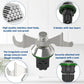 Replacement stainless kneading blade with dual-layer 6-blade design and green seal