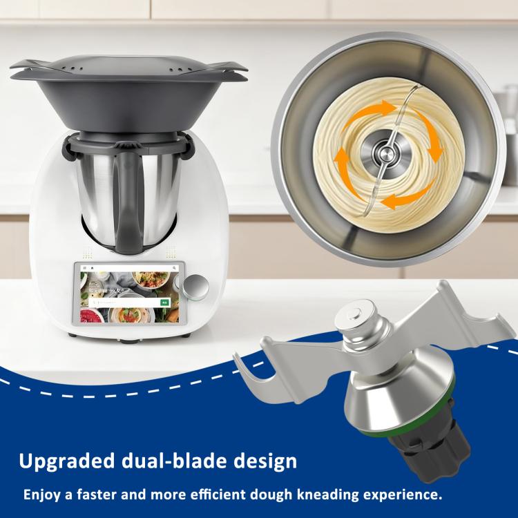 Replacement dual-blade butterfly whisk kneading blade for faster dough mixing