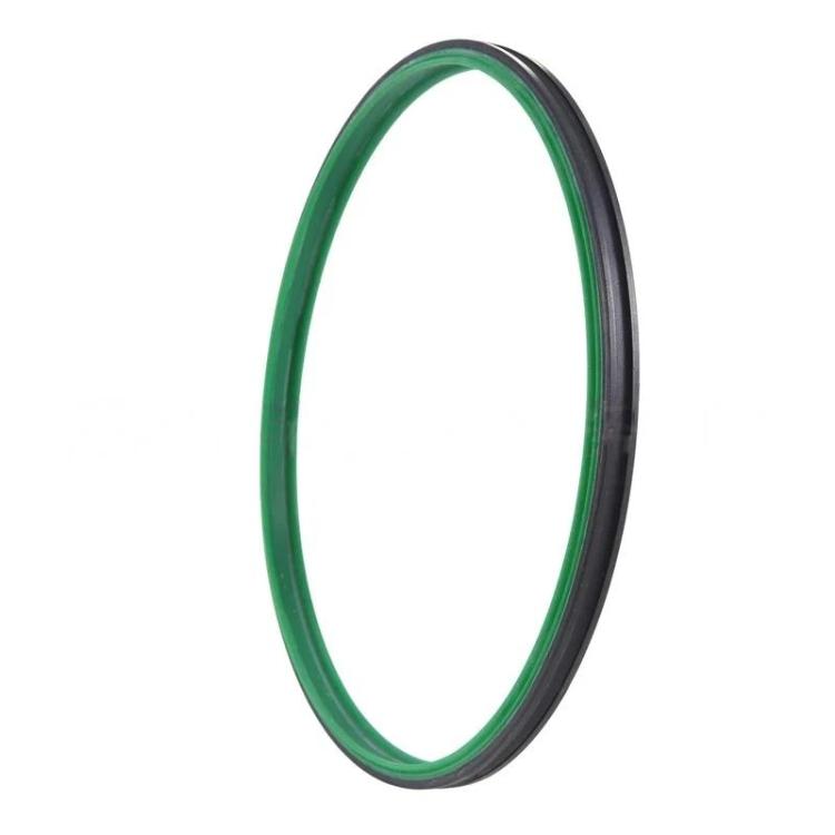 Large oval sealing ring with green inner edge and dark outer rim
