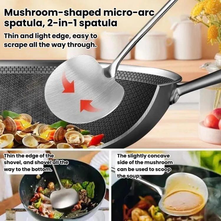 2pcs Solid Wood Long Handle Wok Spoon & Ladle Household Kitchen Shovel, Small