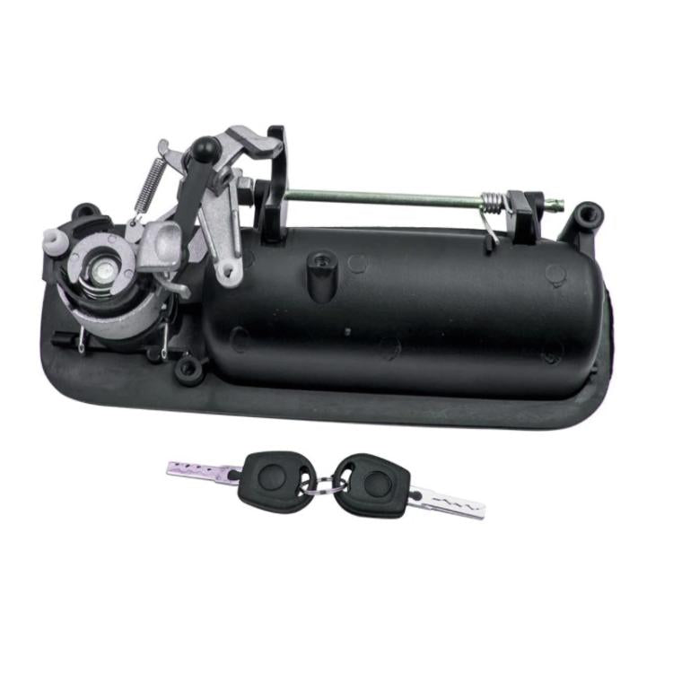 Rear hatch handle assembly with lock mechanism and included keys