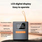 Portable digital tire inflator showing LCD tire pressure readout with control buttons