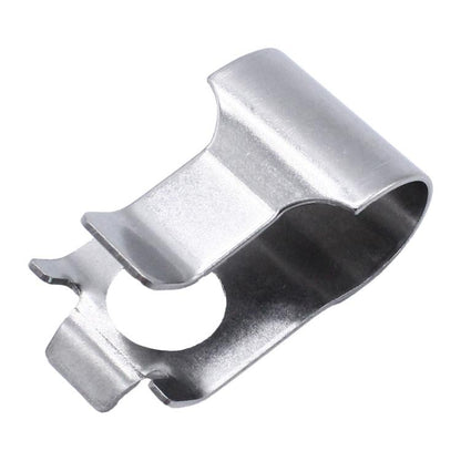 Metal turbocharger actuator retaining clip with U-shaped opening
