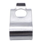 Silver metal turbocharger actuator retaining clip with round center hole
