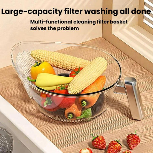 Kitchen Colander With Handle Household Rice Washing & Vegetable Cleaning Basket