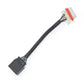 HID headlight wiring harness with black cable and orange-white connector end