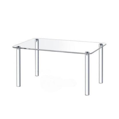 Clear acrylic table top plant pot stand with four chrome legs