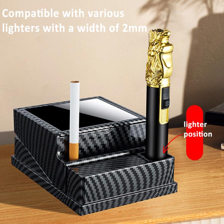 Vintage Style 40-Count Automatic Cigarette Box with Built-in Lighter Slot
