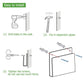 Acrylic wall rack installation diagram with drill, screws, and expansion pipes